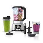 Ninja SS351 Foodi Power Blender & Processor System 1400 WP Smoothie Bowl Maker & Nutrient Extractor* 6 Functions for Bowls, Spreads, Dough & More, smartTORQUE, 72-oz.** Pitcher & To-Go Cups, Silver