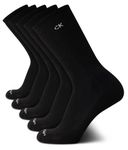 Calvin Klein Men's Athletic Socks - Cushion Crew Socks (5 Pairs), Black, 7-12