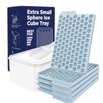 (4 Pack) Extra Small Ice Cube Tray (0.55 Inches) (Bin & Scoop) (104 Cavities), Ice Molds For Iced Coffee, Beverages, Cocktails & Frozen Fruit, Easy To Use, BPA Free, Suitable For All Occasions, Blue