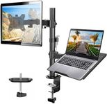 HUANUO Monitor Arm with Laptop Tray for 13 to 32 Inch Screen & 17 Inch Notebook, Monitor and Laptop Stand, Monitor Arm Desk Mount Fits VESA 75 / 100