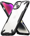 Ringke Fusion-X [Anti-Scratch Dual Coating] Compatible with iPhone 14 Plus Case 6.7 Inches, Augmented Bumper Clear Hard Back Heavy Duty Shockproof Advanced Protective Cover - Black