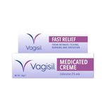 VAGISIL Medicated Creme For Women with Lidocaine, Fast Relief from Intimate Itch, Burning & Irritation, Non-Staining & Non-Greasy Anaesthetic Formula, Medicated Cream, 30 g ( Pack of 1)