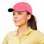 GADIEMKENSD Cooling Running Hats for Women Reflective Trim Baseball Cap Stretch Dri Fit Hat Performance Mesh Caps Ponytail Gorras para Mujer for Golf Hiking Workout Gym Summer Sun Beach Bright Pink