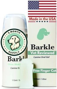 Barkle Dog Teeth Cleaning Gel | Best Dog Tooth Brushing Kit | Vet Reviewed to Eliminate Plaque, Tartar & Bad Breath | Toothpaste Replacement | Dog Breath Freshener | Free Finger Brush (Mint - 60 Days)