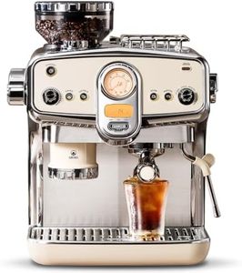 Pedrocchi Espresso Machine with Grinder& Milk Frother | Instant Espresso-to-Cold Brew – Dual Pump | Auto Tamping & 58mm | 20Bar | PID | 35 Settings | 3-Hole Steam Wands | For Home & Café