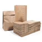 Acidea 50Pcs Kraft Paper Bread Bags, 9.4x5x3 inches Unbleached Biodegradable Paper Sandwich Bag Bulk, Brown Paper Lunch Bags for Bakery Cookies, Treats, Snacks, Food Packaging Storage