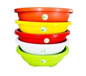 OSHIGREENS Bonsai Multicolor pots Humidity Trays - 12 inches planters Plastic Bonsai Plants Growing Pot for Garden, Set of 5 Flower pots