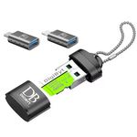 Micro SD Card Reader DigiByt with USB-C and Lightning Adapters, Micro SD Card Reader for iPhone, iPad, Android, and PC - High-Speed Data Transfer for Micro SD, Micro SDXC, Micro SDHC UHS-I.