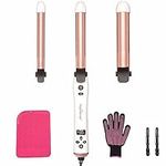 3 in 1 Auto Rotating Curling Iron - TOP4EVER Automatic Hair Curler with Interchangeable Curling Wand (0.75", 1", 1.25"), Adjustable Temp, Instant Heat Hair Styling Hot Tools for All Hair Types …