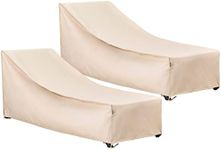 F&J Outdoors Waterproof UV Resistant Heavy Duty Patio Chaise Lounge Chair Cover, 2Pack, 84"Lx32"Wx34"H, Beige