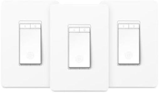 Kasa Smart Dimmer Switch HS220P3, Single Pole, Needs Neutral Wire, 2.4GHz Wi-Fi Light Switch Works with Alexa and Google Home, UL Certified,, No Hub Required, 3-Pack