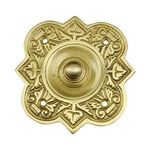 Adonai Hardware "Parshandatha" Decorative Brass Bell Push or Door Bell or Push Button (Satin Brass)