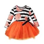 Girls 6t Dresses Sleeve Stirpe Prints Princess Dress Dance Party Dresses Clothes Baby Girl Dresses Long Sleeve Little Girls Rare Edition Dress (Red, 12-18 Months)