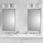 HomeSelects Artus Modern Styled Framed Mirror Recessed Bathroom Medicine Cabinet in Chrome Finish (Chrome)