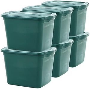 Rubbermaid ECOSense Storage Containers with Lids, 18 Gal - 6 Pack, Durable and Reusable Stackable Storage Bins for Garage or Home Organization, Made From Recycled Materials