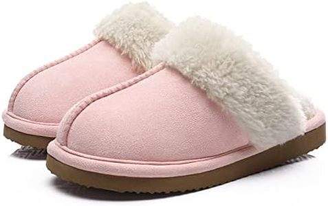Litfun Women's Fuzzy Memory Foam Slippers Fluffy Winter House Shoes Indoor and Outdoor, Pink 8.5