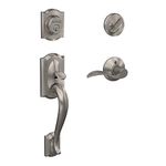 SCHLAGE Camelot Single Cylinder Handleset and Accent Lever, Satin Nickel (F60 V CAM 619 Acc)