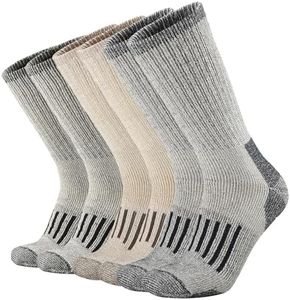 SOX TOWN Men's Merino Wool Moisture Wicking Outdoor Hiking Heavy Cushion Crew Socks, Mixcolor, Shoe Size: 12-15