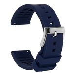 TStrap Silicone Watch Strap 20mm - Blue Quick Release Watch Band for Mens Womens - Military Waterproof Smart Watches Bracelet Replacement with Clasp Ladies - 18mm 19mm 20mm 21mm 22mm 24mm