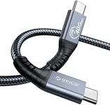 ORICO Cable Compatible with Thunderbolt 4, 40Gbps USB C to USB C Cable Support 100W Charging/Display 8K@ 60Hz for USB-C MacBooks,iPad Pro, Thunderbolt 4/3 Hub, Docking and More-2.62Ft