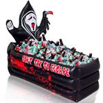 32 Inch Halloween Party Decorations Inflatable Cooler, 100+ Cans Halloween Party Supplies Large Capacity Scary Coffin Ghost Ice Bucket for Drink Beverage Holder, Halloween Decor for Outdoor Indoor