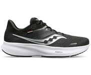 Saucony Men's Ride 16 Running Shoe, Black/White, 8M US