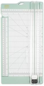 Vaessen Creative Papierschneider Mit Falzbrett 15x30,5cm, Mintgrün, für Scrapbooking und Karten Basteln