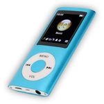 Techking (with 15 Years Warranty) Latest MP3 Player, Portable Music Player, Lossless Sound Slim 1.8 Inch LCD Screen Supports Up to 64G Memory SD Card-Blue