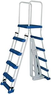 Swimline 87950/87952L Ground Pool Entry Ladder, 52", White/Blue