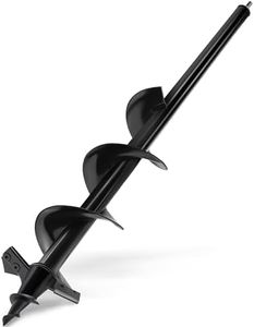 SYITCUN Auger Drill Bit for Planting - 4"X24" Heavy-Duty Post Hole Auger - Auger Post Hole Digger for Fence- 3/8" Hex Drive Drill