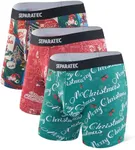 Separatec Mens Underwear with Pouch Moisture Wicking Rayon Made From Bamboo Underwear Men Multipack, Mens Christmas Underwear(L, Santa Skateboarding, Christmas Theme Underwear)