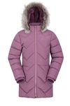 Mountain Warehouse Galaxy Fleece Lined Kids Padded Jacket - Water Resistant Girls & Boys Puffer Coat with Faux Fur Hood- For Autumn, Winter, Travelling, Hiking Purple Teen Size 13 Years