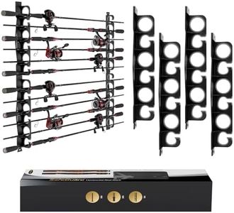 KastKing SafeGuard Fishing Rod Holder for Garage, Wall or Ceiling Mounted Fishing Rod Rack Storage Organizer, Fishing Pole Holder Holds 12 Rods or Combos in Less Than 36 Inches