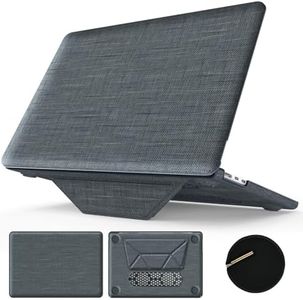 KAIJIAbox Case for MacBook Air 15 Inch Case,Foldable Stand and Mouse Pad/Bag, Exquisite Plastic Hard Shell,Woven Fabric Protective Cover for MacBook Air 15 Inch(2022/2024)[M2 A2941/M3 A3114](Grey)