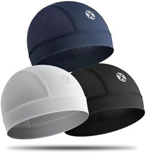 XINSONYUELL 3-Piece Cooling Skull Cap Breathable Mesh Helmet Liner Beanies for Men and Women Lightweight Quick-Dry Cycling