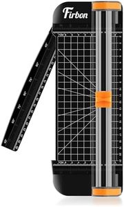 Firbon Black A5 Paper Cutter, Straight Small Paper Trimmer with Side Ruler for Scrapbooking Craft, Paper, Coupon, Label, Cardstock