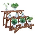 unho Wood Plant Ladder Bench,3 Tiered Plant Stand Step Planter Indoor Outdoor Plant Pot Stand Corner Plant Shelves Flower Pot Holder for Patio Garden Balcony Yard 3pcs/Set