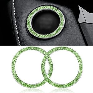 WINKA Car Engines Start Stop Accessories for Car Interior Decoration Light Green 2pcs Rhinestone Sticker