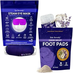Lure Essentials Eye Serenity Steam Eye Mask and Sole Serenity Good Night Foot Pads Bundle – Self-Heating Warm Eye Compress with Cleansing Foot Pads for Nighttime Routine
