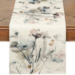 Betylifoy Floral Table Runner, Spring Watercolor Flowers Table Runner Rustic Table Runner for Kitchen Dining Table Spring Decoration for Coffee Table Decor (13x71inch)