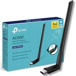 TP-Link AC600 High Gain USB Wi-Fi Dongle, Dual Band Wi-Fi Adapter with 5dBi Antenna for PC/Desktop/Laptop, Supports Windows11/10/8.1/8/7/XP, Mac OS X 10.9-10.14 (Archer T2U Plus) (UK Version)