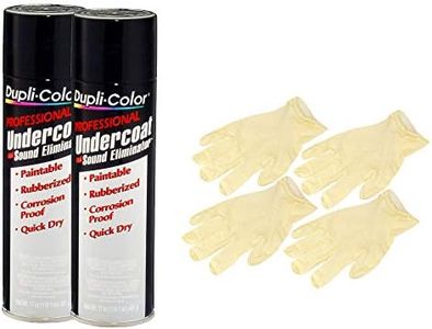 Duplicolor Professional Undercoating & Sound Eliminator Spray (17 oz) Bundle with Latex Gloves (6 Items)
