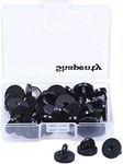 Shapenty Butterfly Clutch PVC Rubber Pin Backs Keepers Replacement Uniform Badge Comfort Fit Tie Tack Lapel Pin Backing Holder Clasp (Black 30PCS)