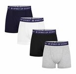 SPIRIT OF ESSEX 4-Pack Men's Cotton Stretch Boxer Hipsters with Fly & Elastic Waistband. Comfortable, Breathable, Natural Cotton Underwear (as8, alpha, l, regular, regular)