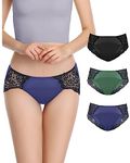 Neione Period Underwear Menstrual Postpartum Panties Women's Briefs Lace Hipsters 3 Pack Momic XL