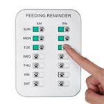 YAUYIK Magnetic Dog Feeding Reminder with Sticker, AM/PM Daily Indication Chart Signs, Helps You Track Pet Feeding & Medication, Easy to Use on Fridge, Wall, Food Storage Bin (Silver)