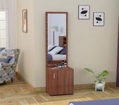 FURNIFLIX Engineered Wood Dressing Table with Mirror Dressing Table with Storage Vanity Table for Bedroom Living Room Home - Walnut Finish