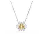 Swarovski Idyllia pendant, Flower, Yellow, Rhodium plated