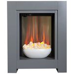 Adam Monet Fireplace Suite in Grey with Electric Fire, 23 Inch