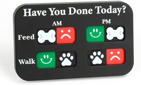 YAUYIK Dog Feeding Reminder, Magnetic Reminder Sticker, AM/PM Daily Indication Chart Feed/Walk Your Pets, Fridge Magnets and Double Sided Tape, Helps You to Track Pet Feeding & Walking (Black)
